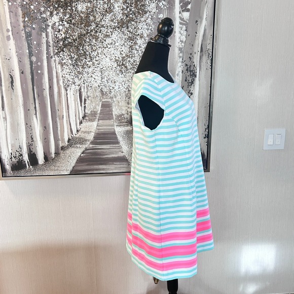 Lilly Pulitzer Womens Lana Cap Sleeve Poolside Blue Striped Dress - Size‎ XL - Picture 6 of 11